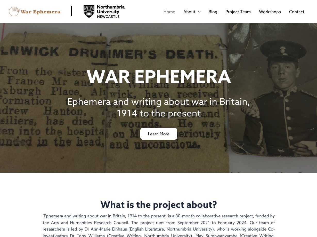 War Ephemera: Northumbria University Newcastle blog